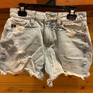 KanCan Distressed Light Blue Denim Shorts